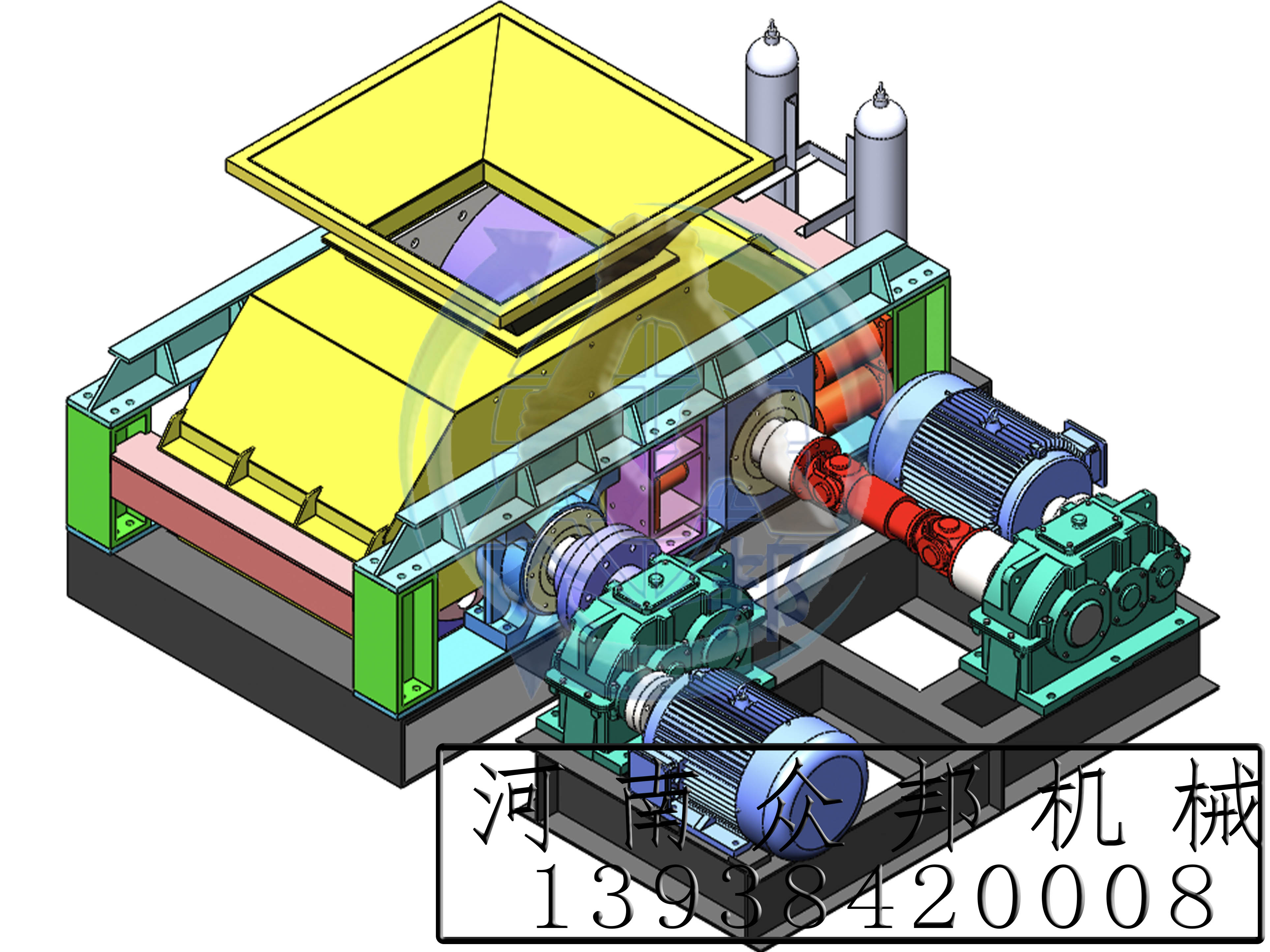 双辊破碎机3D图